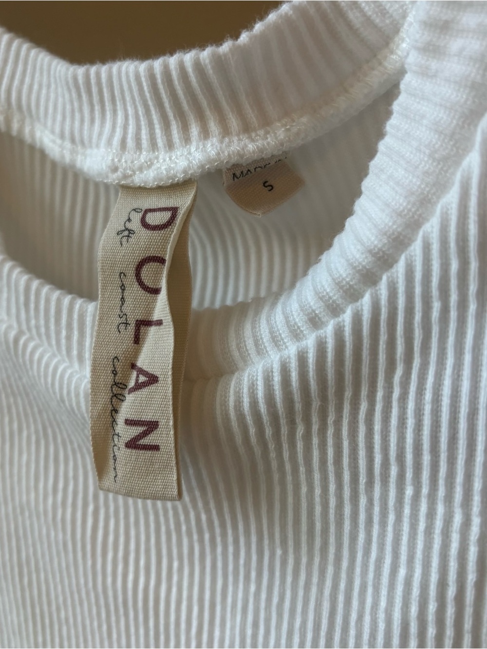 Anthropologie Dolan Puff Sleeve Ribbed Top White Organza NWOT Small - Picture 3 of 4